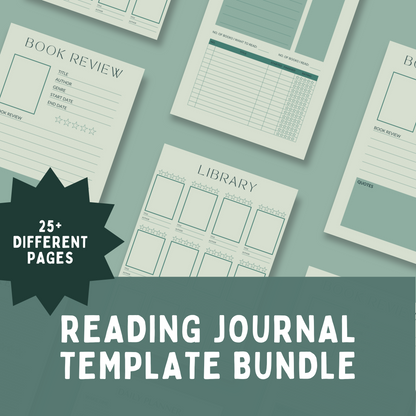 Digital Reading/Book Journal Planner - Green